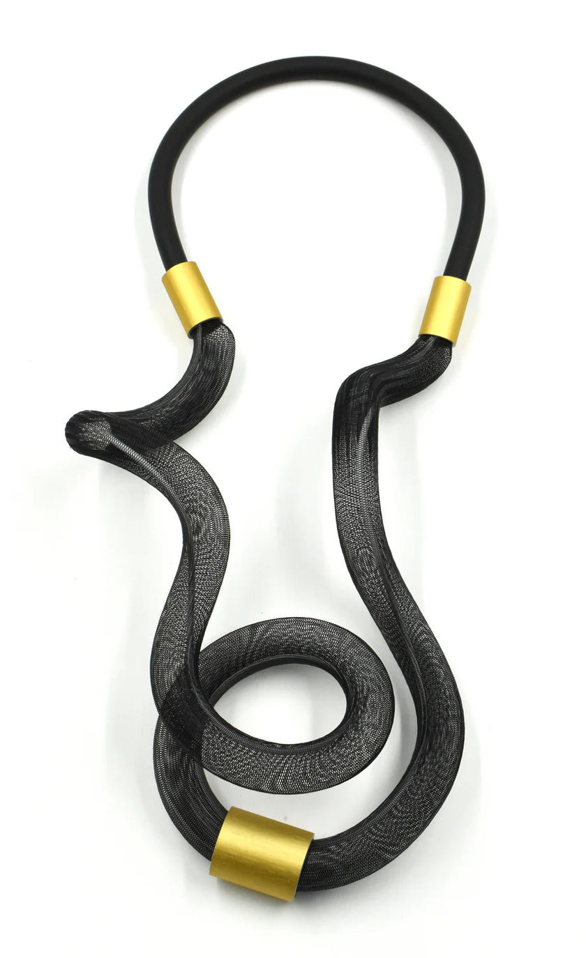 Christina Brampti See the Invisible Aluminium and Net Long Necklace K2421
