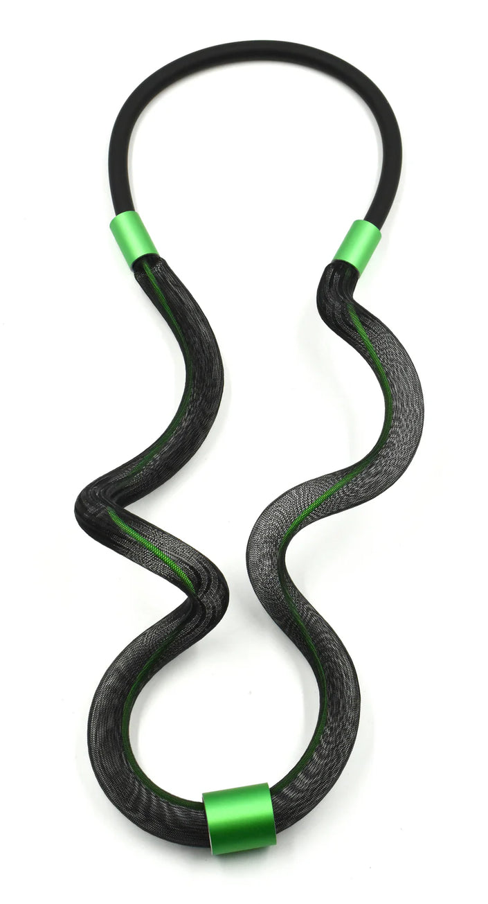 Christina Brampti See the Invisible Aluminium and Net Long Necklace K2421