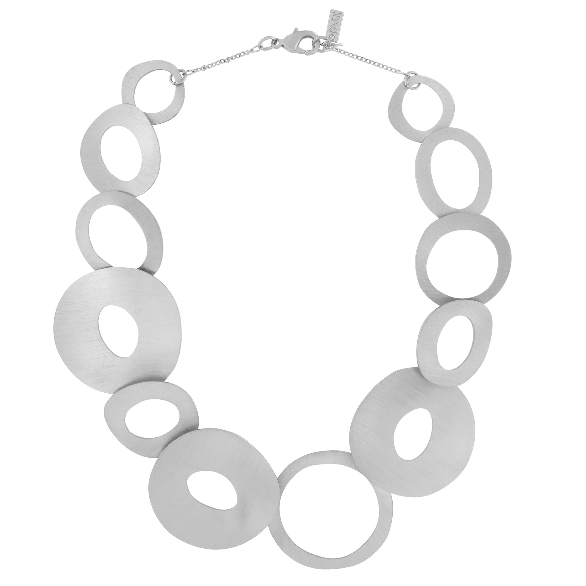 DNSK-Alaya-Short-Organic-Circle-Necklace-Silver-9C2401002
