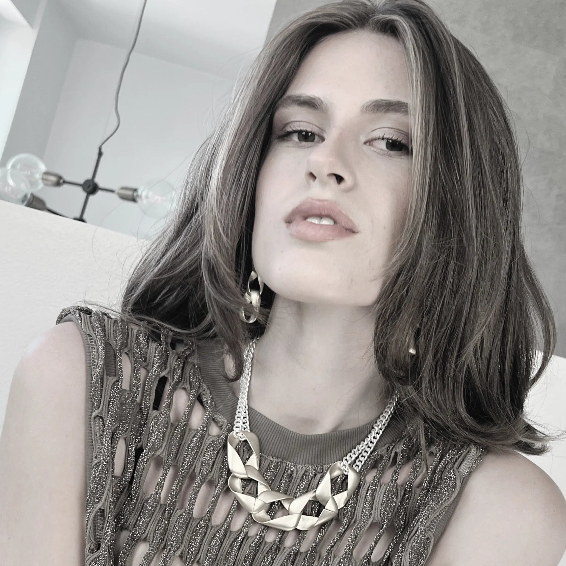 DNSK-Anastazia-Short-Chunky-Link-2-Tone-Necklace-Silver-9C2601037-1