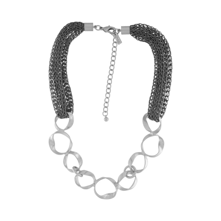 DNSK - Anastazia Short Knitted Fluid Necklace Silver 9C2501031
