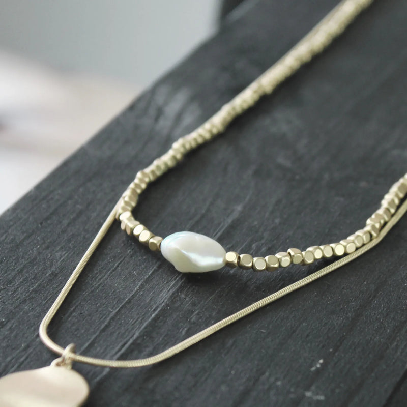 Dansk Copenhagen - Audrey Custom Pearl Necklace in Gold Plated - 9C6372