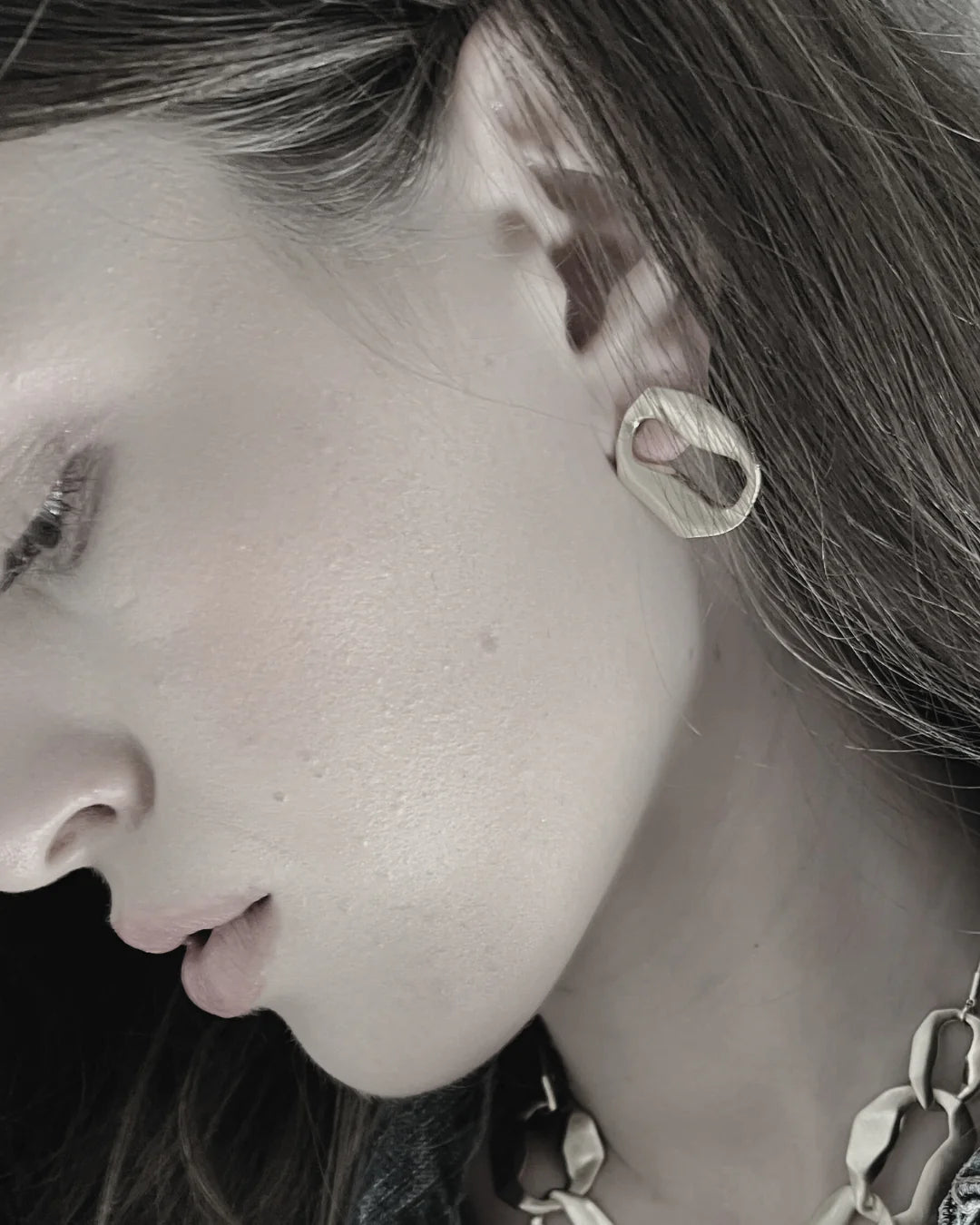 DNSK -Elysian- Link -Fluid- Post -Earring -Silver -3C2601045-1