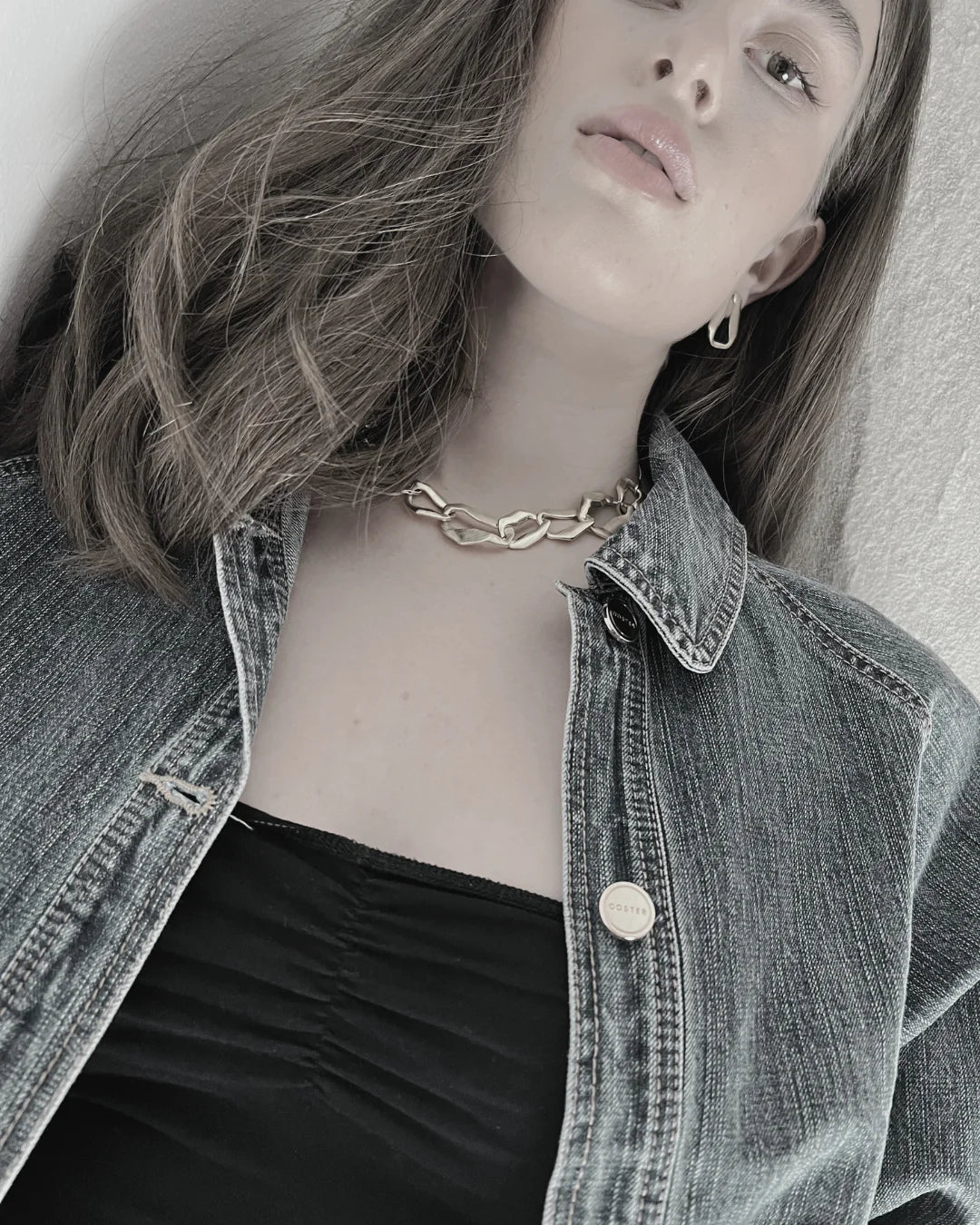 DNSK - Elysian -Short -Link -Fluid -Necklace -Silver -9C2601041-1