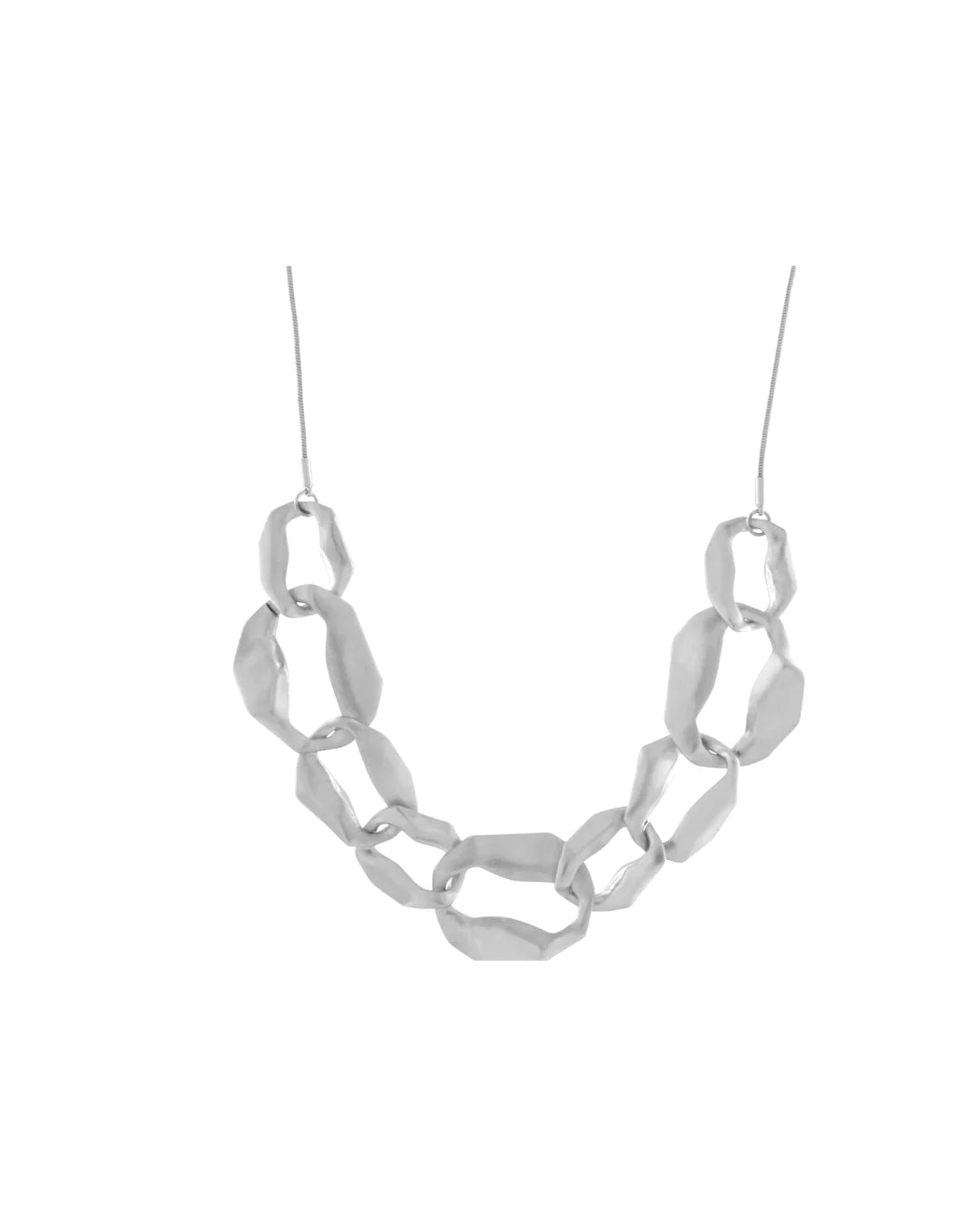 DNSK - Elysian -Short -Link -Fluid -Necklace -Silver -9C2601041-1