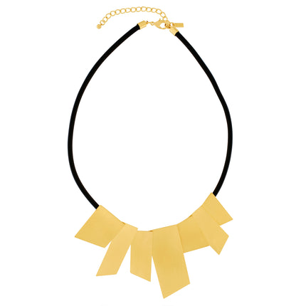 Dansk Copenhagen - DNSK Short Statement Necklace in Gold on Brass - Scratched Finish 9C2401007