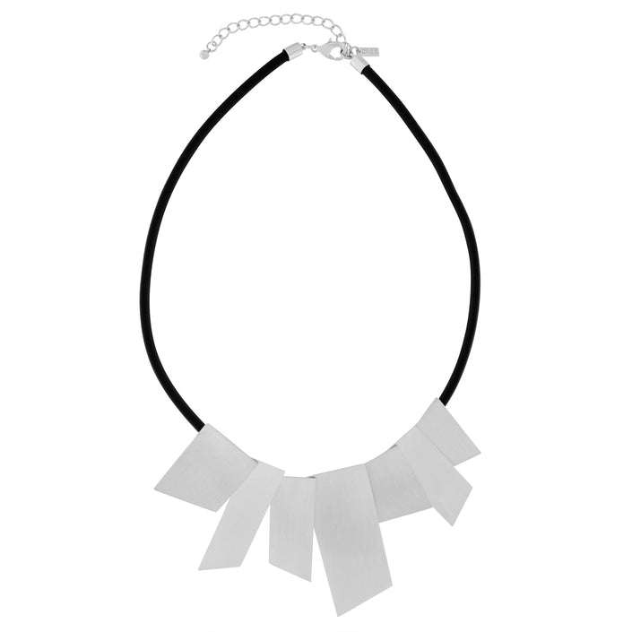 Dansk Copenhagen - DNSK Short Statement Necklace in Silver on Brass - Scratched Finish 9C2401008
