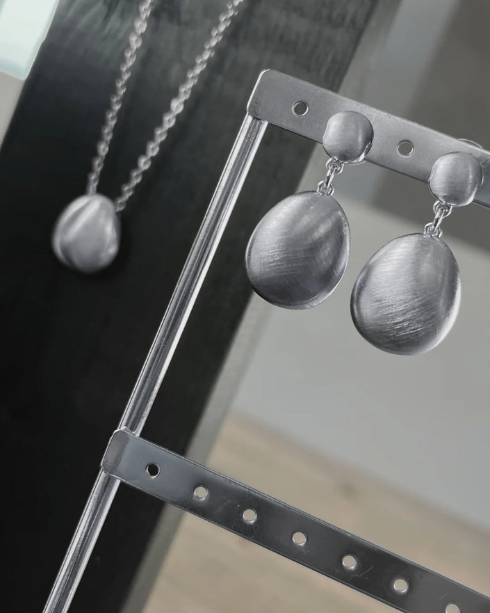 DNSK -Tabitha -Statement -Organic -Ball- Earring -Silver- 3C2601020