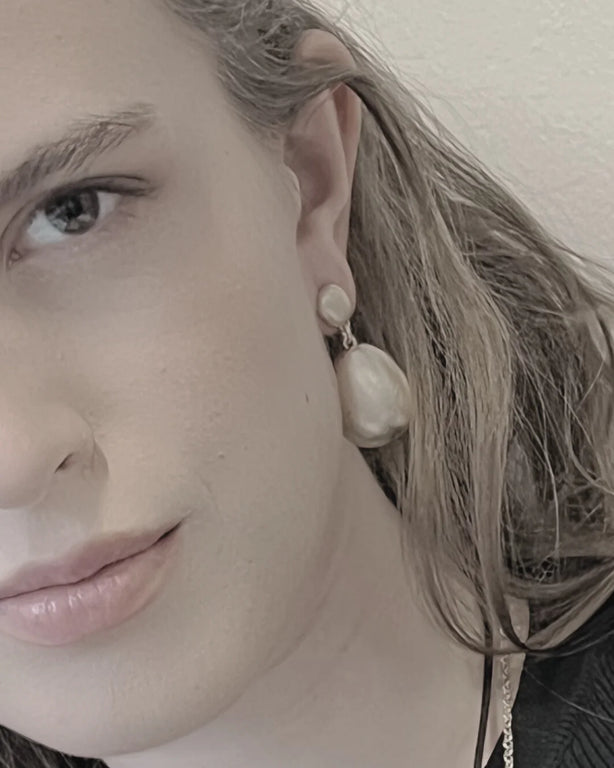 DNSK -Tabitha -Statement -Organic -Ball- Earring -Silver- 3C2601020