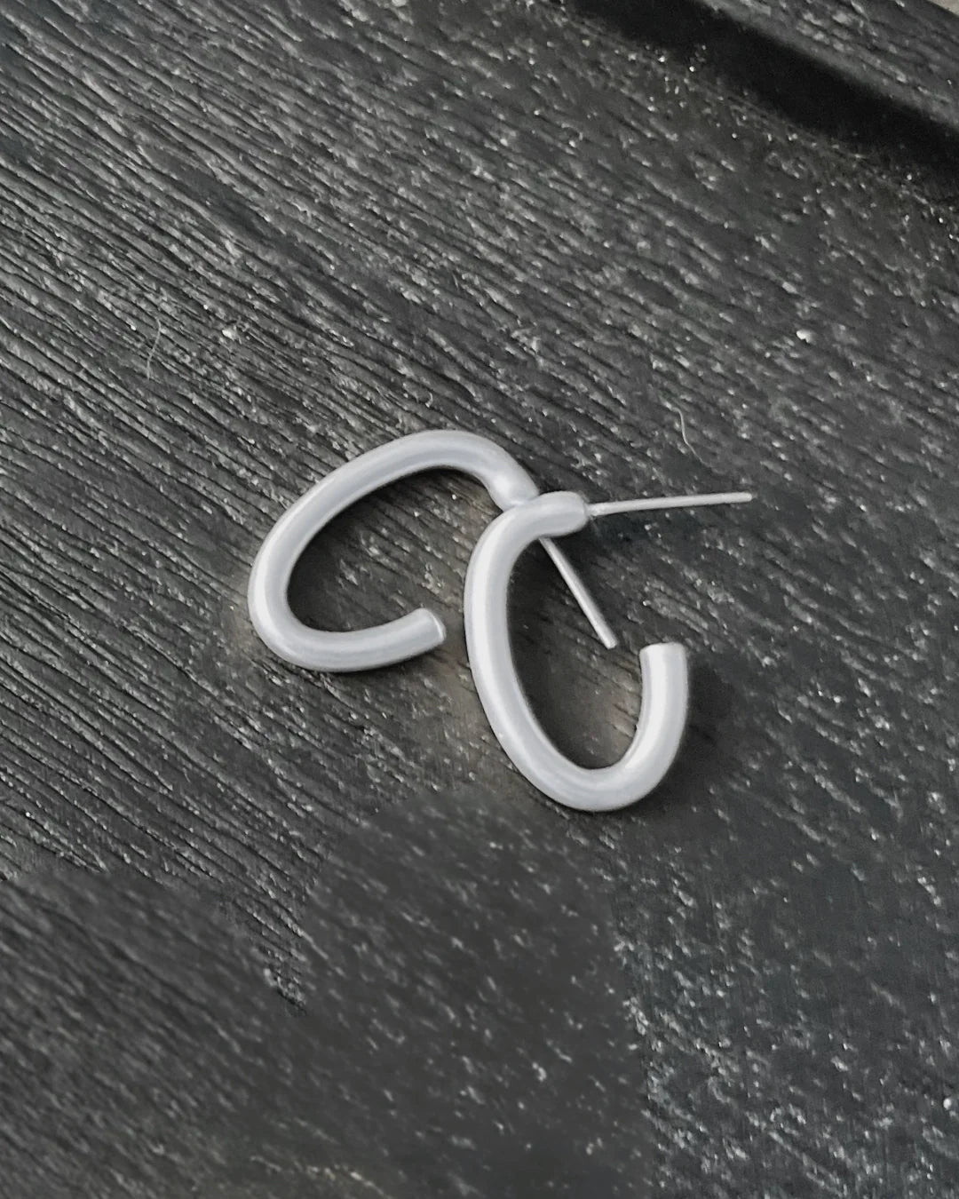 DNSK - Tempeste- Small -Oval- Hoop- Silver- 3C2601003
