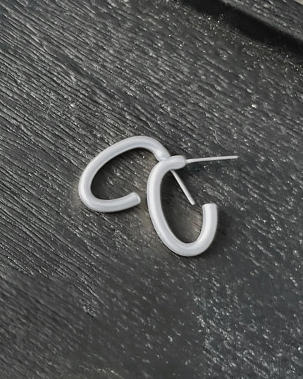 DNSK - Tempeste- Small -Oval- Hoop- Silver- 3C2601003