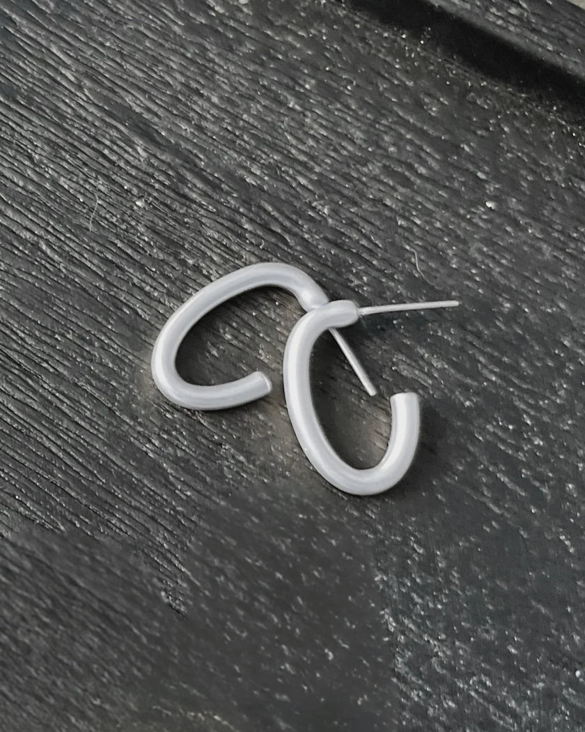 DNSK - Tempeste- Small -Oval- Hoop- Silver- 3C2601003
