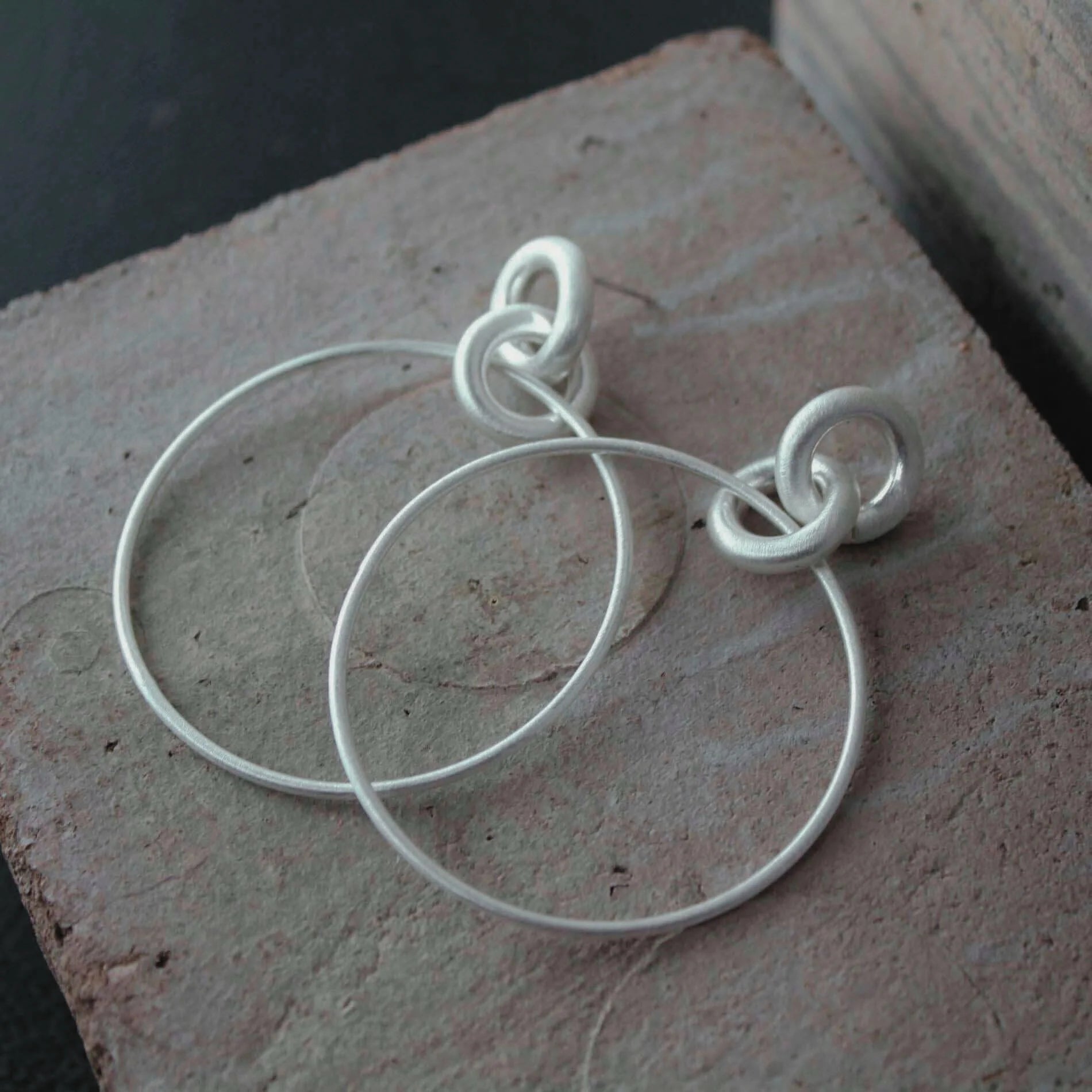 DNSK - Tula Statement Hoop Earrings in Silver