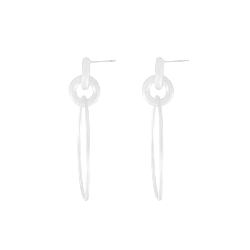 DNSK - Tula Statement Hoop Earrings in Silver