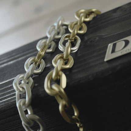 DNSK - Vanity Adjustable Two Tone Pole Necklace Gold Plating 9C2407035