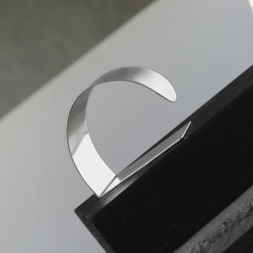 DNSK - Tula Statement Square Cuff Bangle Silver Plating