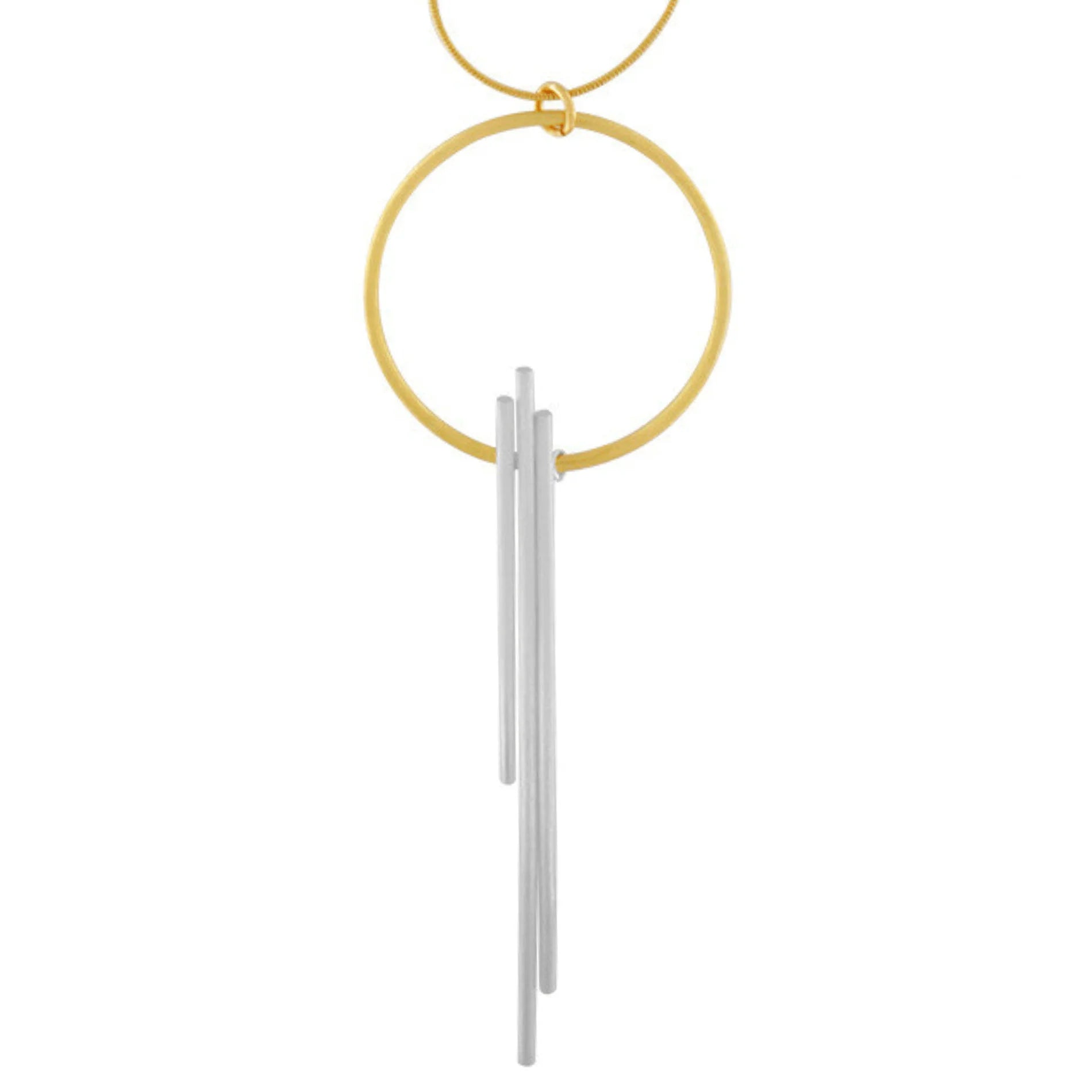 DNSK - Vanity Adjustable Two Tone Pole Necklace Gold Plating 9C2407035