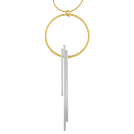 DNSK - Vanity Adjustable Two Tone Pole Necklace Gold Plating 9C2407035