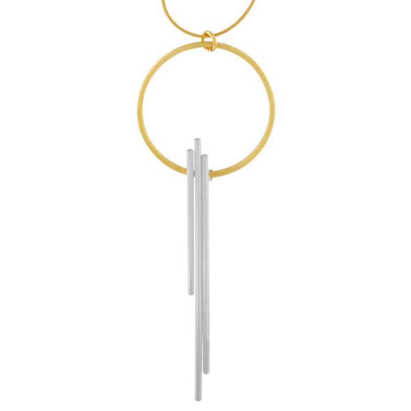 DNSK - Vanity Adjustable Two Tone Pole Necklace Gold Plating 9C2407035