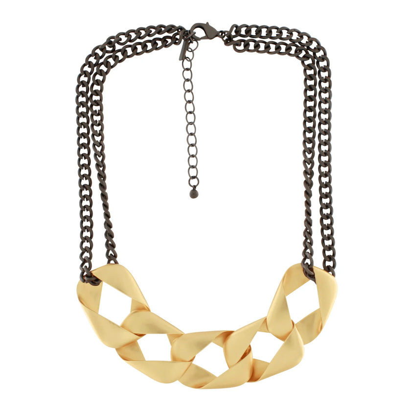 DNSK - Anastazia Short Chunky Link Necklace Hematite 9C2507032
