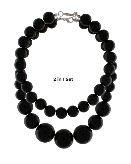 DNSK - Lisa short 2-in-1 Resin Necklaces in Black 9W2605004