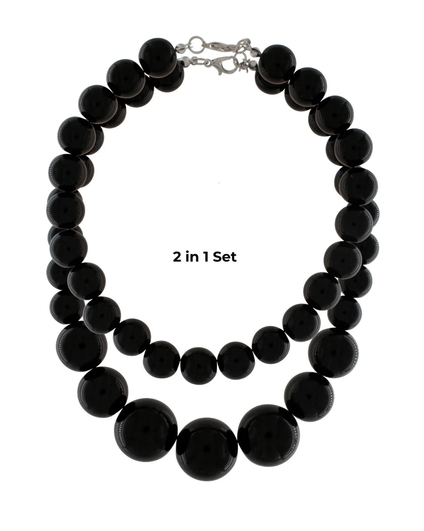 DNSK - Lisa short 2-in-1 Resin Necklaces in Black 9W2605004