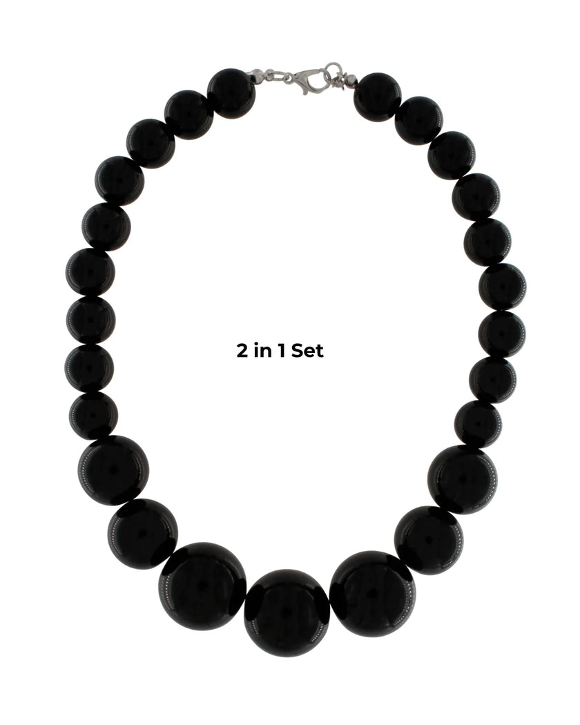 DNSK - Lisa short 2-in-1 Resin Necklaces in Black 9W2605004