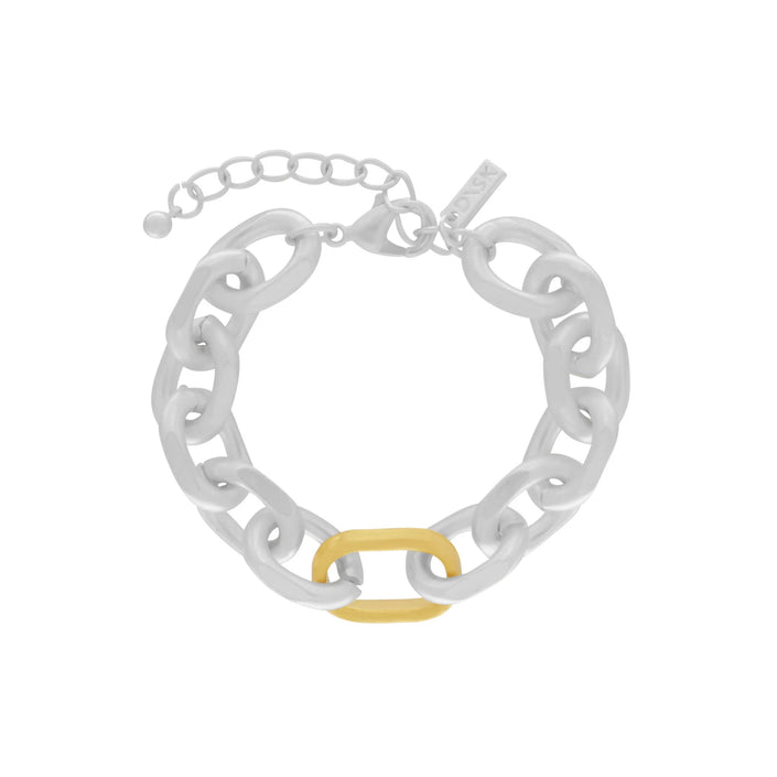 DNSK - Vanity Adjustable Two Tone Pole Necklace Gold Plating 9C2407035
