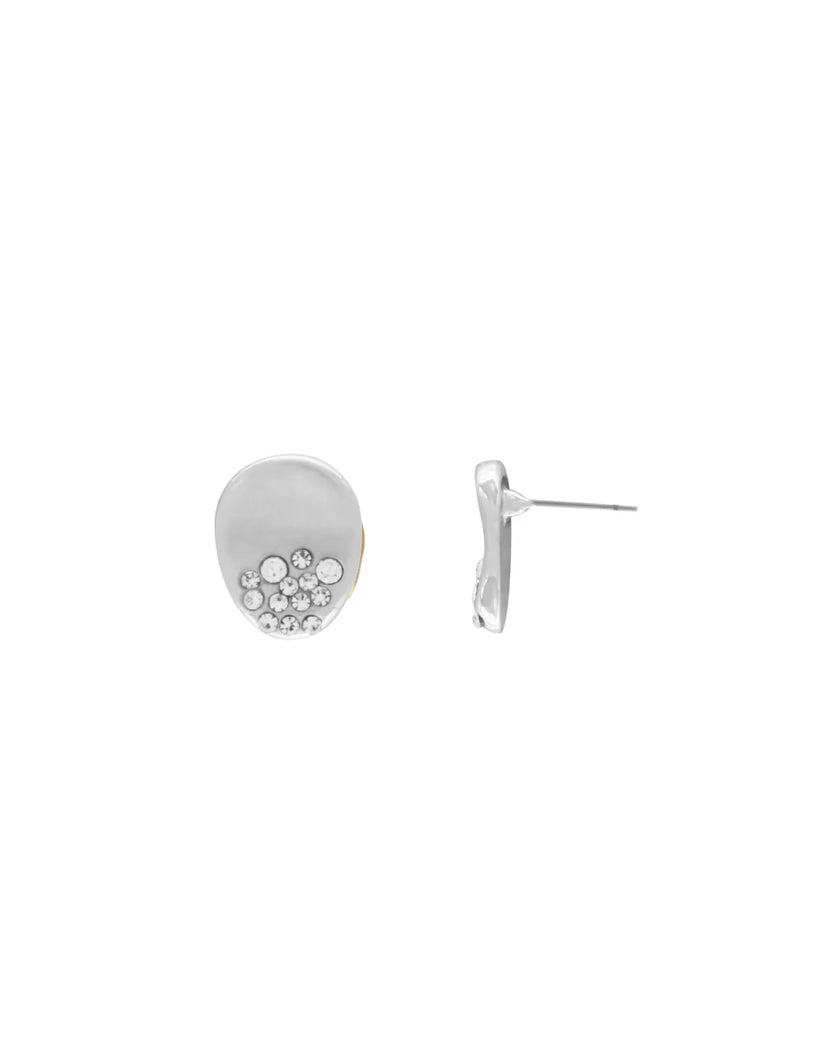 Dansk -Copenhagen -DNSK- Audrey -Organic- Mini -Molecule -CZ -Post -Earring -Silver -3C2601043-1