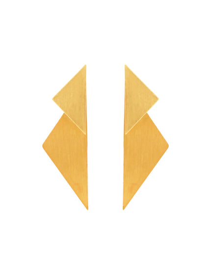 Dansk -Copenhagen -DNSK -Theia -2in1 -Statement -Triangle -Earring- Gold -Plating -3C2601033-1