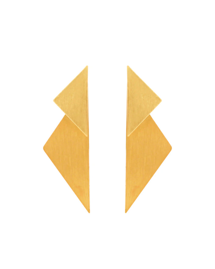 Dansk -Copenhagen -DNSK -Theia -2in1 -Statement -Triangle -Earring- Gold -Plating -3C2601033-1