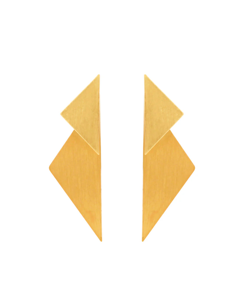 Dansk -Copenhagen -DNSK -Theia -2in1 -Statement -Triangle -Earring- Gold -Plating -3C2601033-1