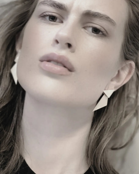 Dansk -Copenhagen -DNSK -Theia -2in1 -Statement -Triangle -Earring- Gold -Plating -3C2601033-1