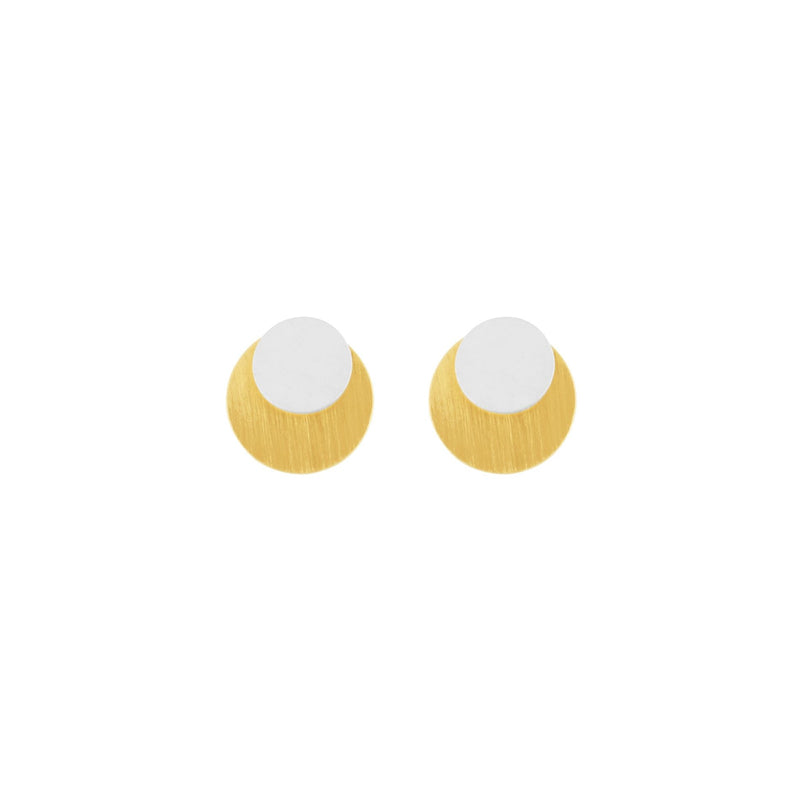 Dansk-Copenhagen-Womens-Earrings-Theia-Two-Tone-Circle-Stud-Earring-3C2401010