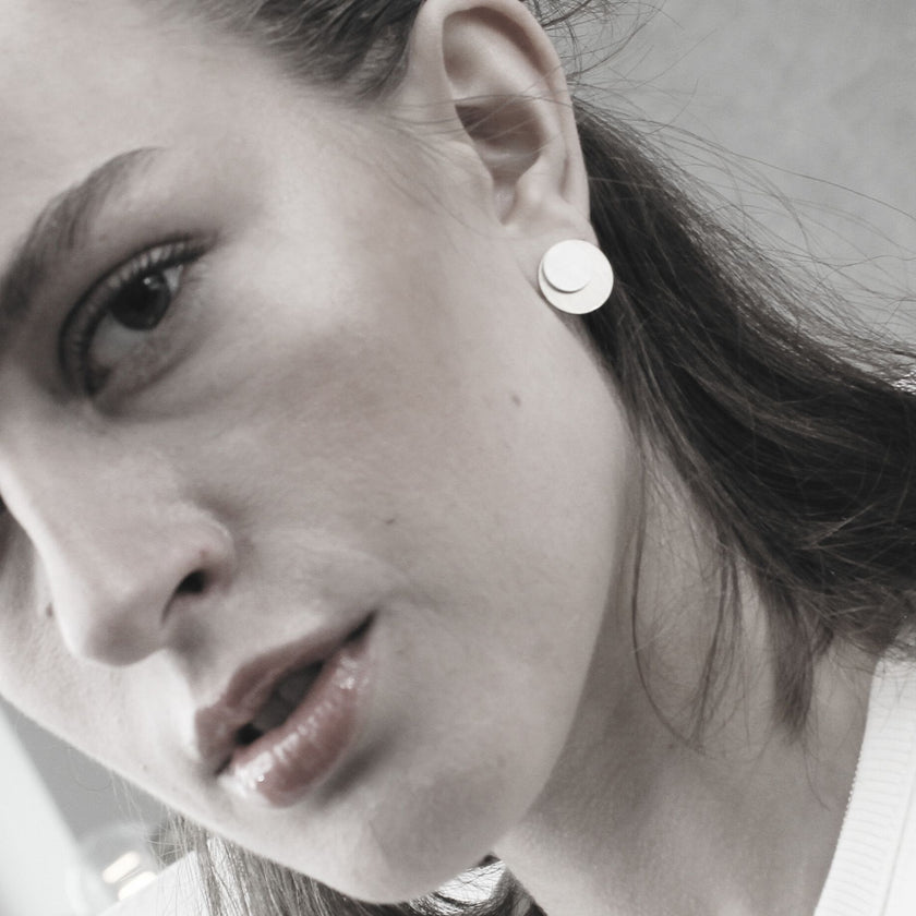 Dansk-Copenhagen-Womens-Earrings-Theia-Two-Tone-Circle-Stud-Earring-3C2401010