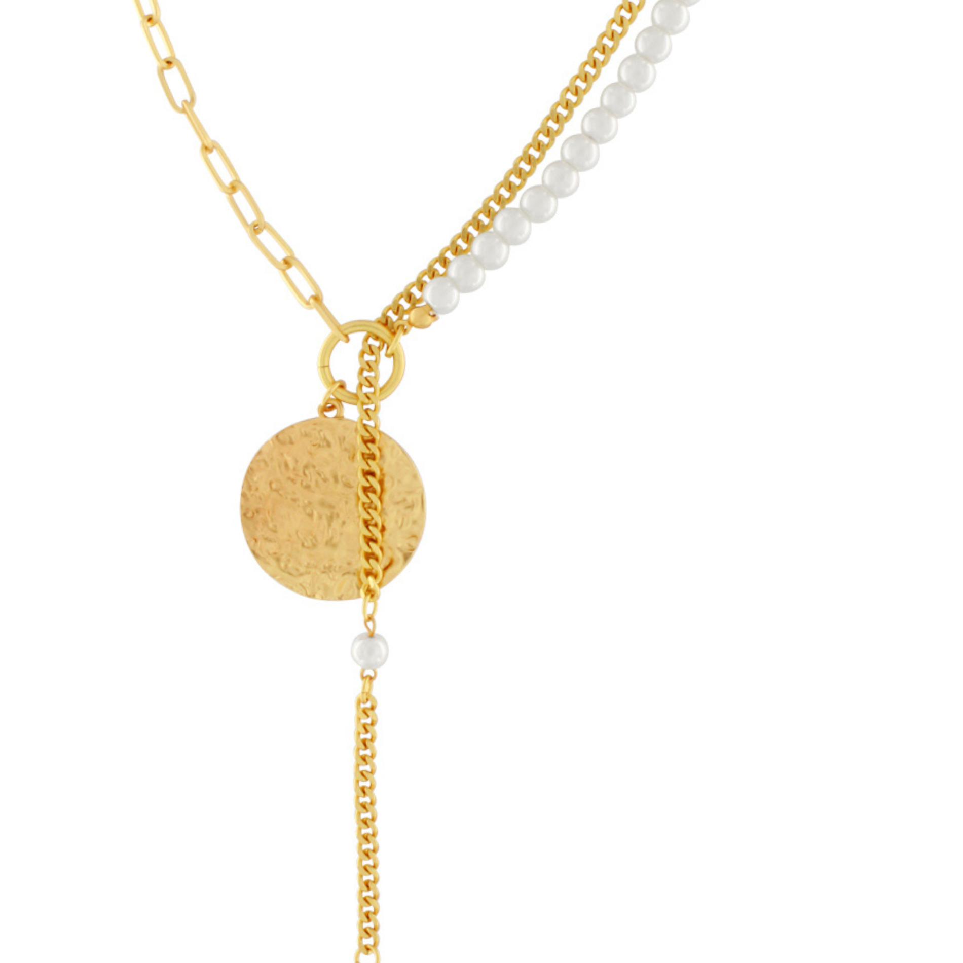 DNSK-Audrey-Short-Dot-Pearl-Necklace-Gold-9C2407054