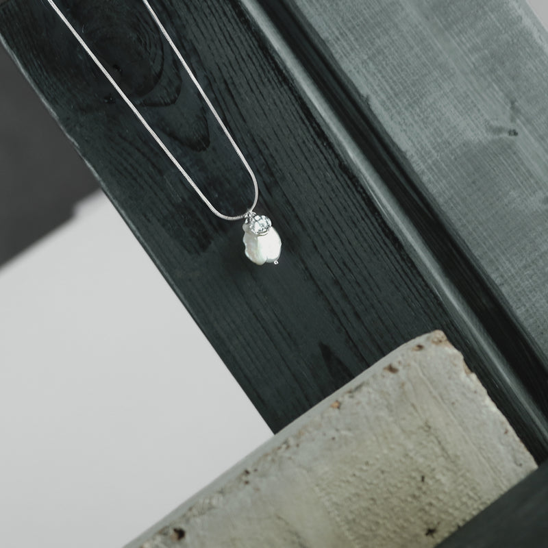 Dansk Copenhagen - DNSK - Audrey Adjustable Pearl Necklace with Silver Plating-