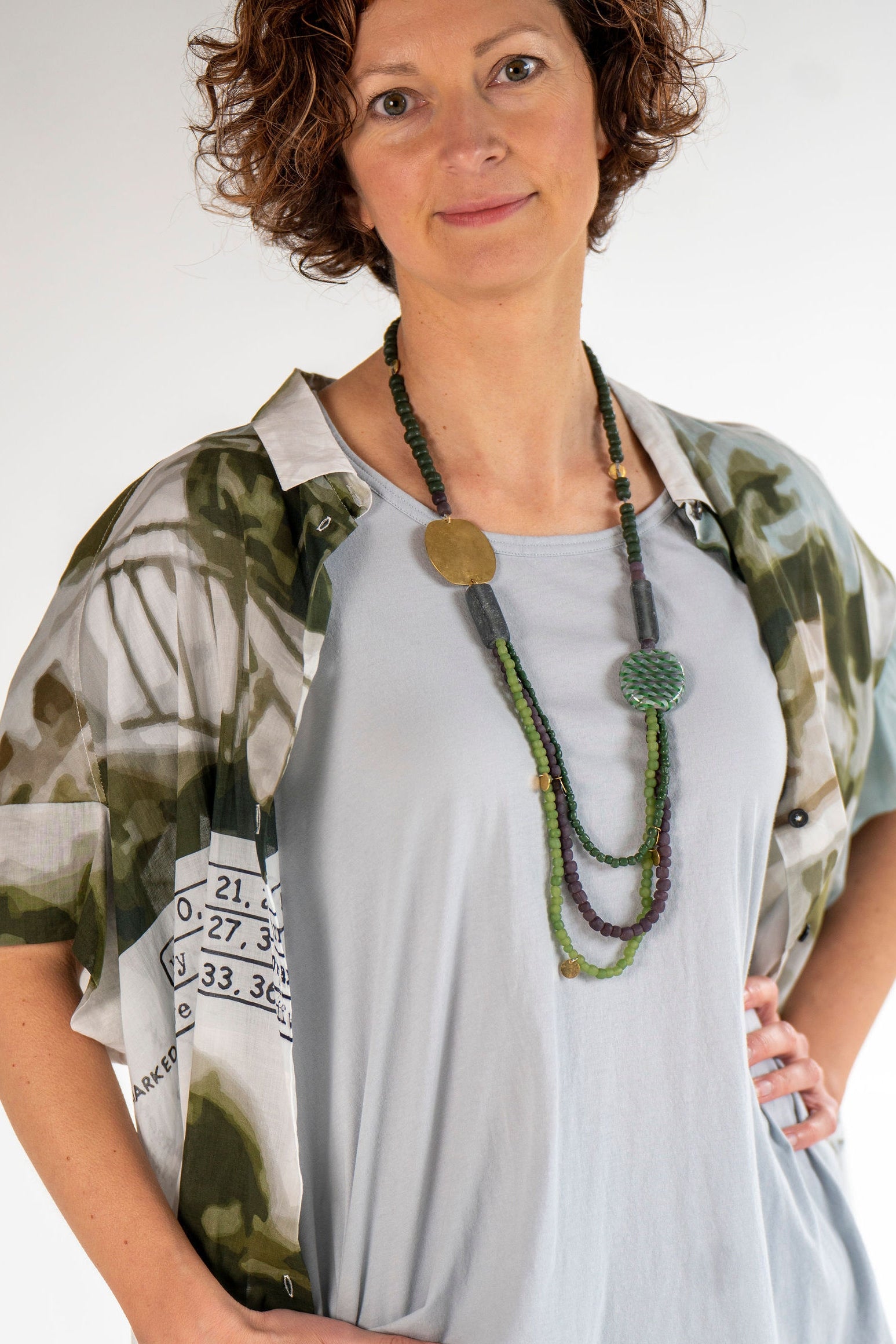 Just Trade - Earth Statement Necklace in Green