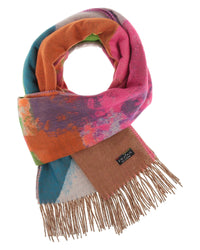 FRAAS - Cashmink Scarf With Pattern Mix - Diva Pink