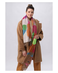 FRAAS - Cashmink Scarf With Pattern Mix - Diva Pink
