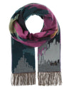 FRAAS - Cashmink-scarf with abstract floral design - Petrol