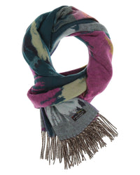 FRAAS - Cashmink-scarf with abstract floral design - Petrol
