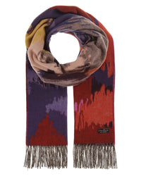 FRAAS - Cashmink-scarf with abstract floral design - Royal Purple