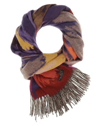 FRAAS - Cashmink-scarf with abstract floral design - Royal Purple