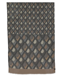 FRAAS - Sustainability Edition - Scarf With Geometric Patterns - Greige