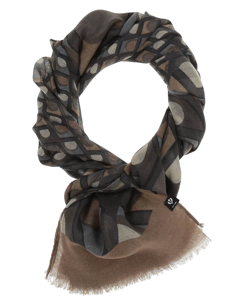 FRAAS - Sustainability Edition - Scarf With Geometric Patterns - Greige