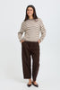 Fransa Women's FRIDAA PU 1 Striped Knit Driftwood