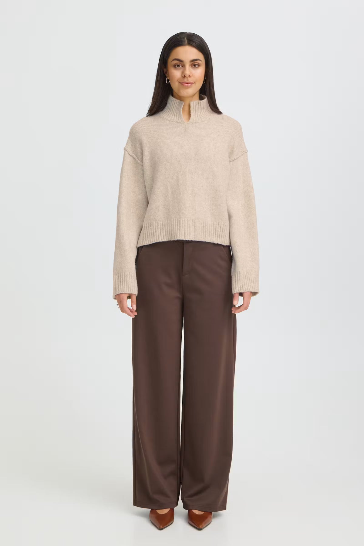 Fransa Women's FRIGIGI Oatmeal Boxy Knit