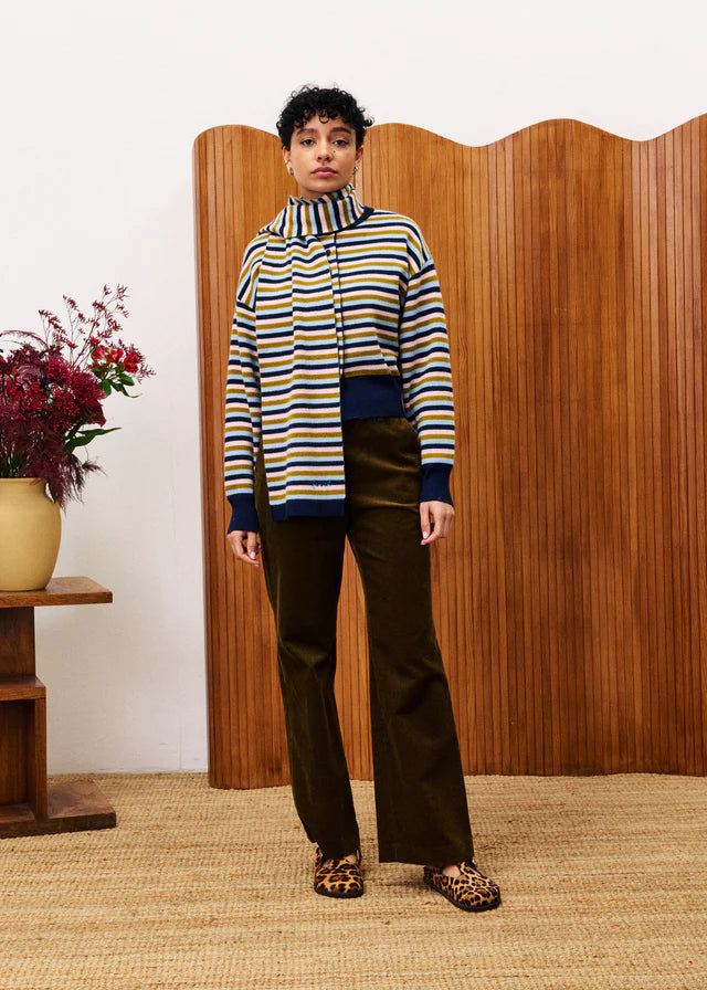 FRNCH-AW25-Tonkinese-Cardigan-and-Scarf-set-CHA25859-BLEUMARINE-1-Kings-Road-Fashions