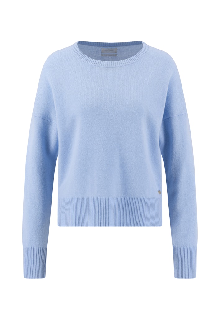 Fynch-Hatton Womens Cashmere Crew Neck Sweater in Powder Blue at Kings Road Fashions, Leighton Buzzard UK
